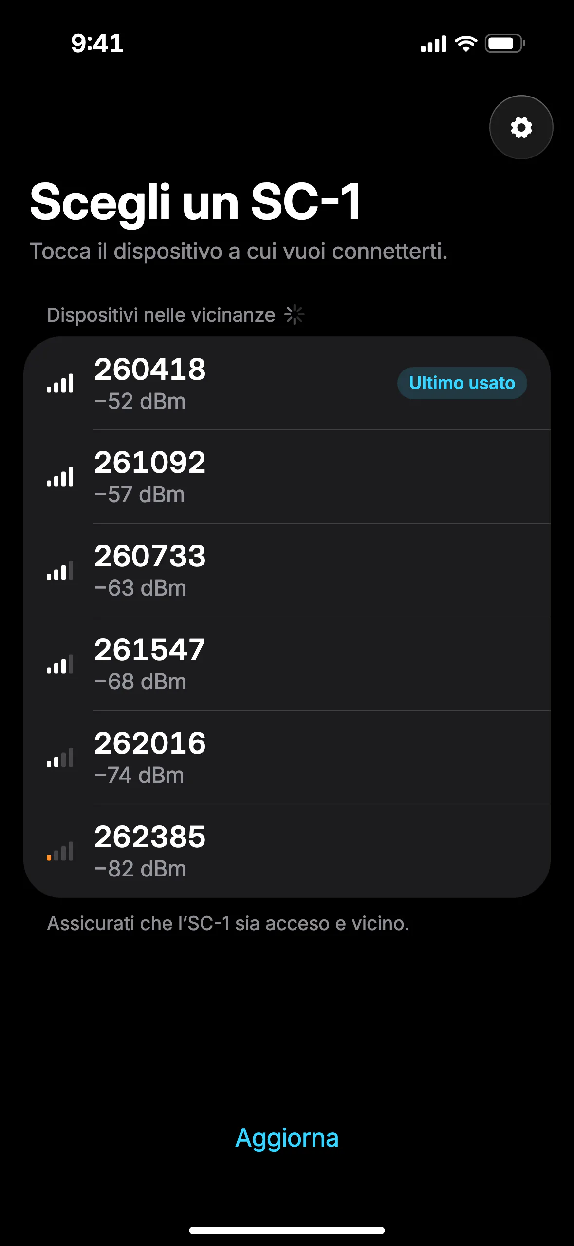 SConnect app screen